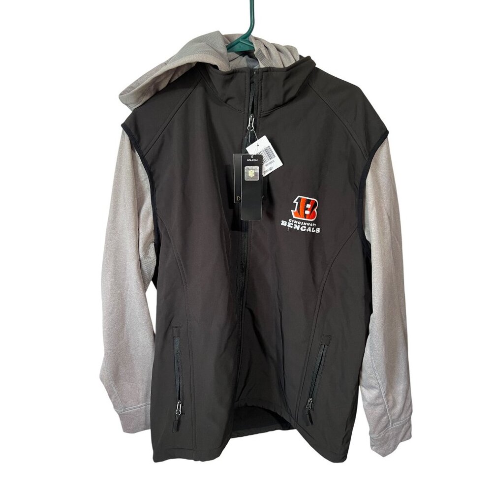 Cincinnati Bengals Full-Zip Hooded Jacket By Dunbrooke - Size L - NFL Team Appar
